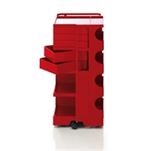 Cliquez sur l’image pour voir les détails du produit :Guéridon Boby rouge, 5 tiroirs